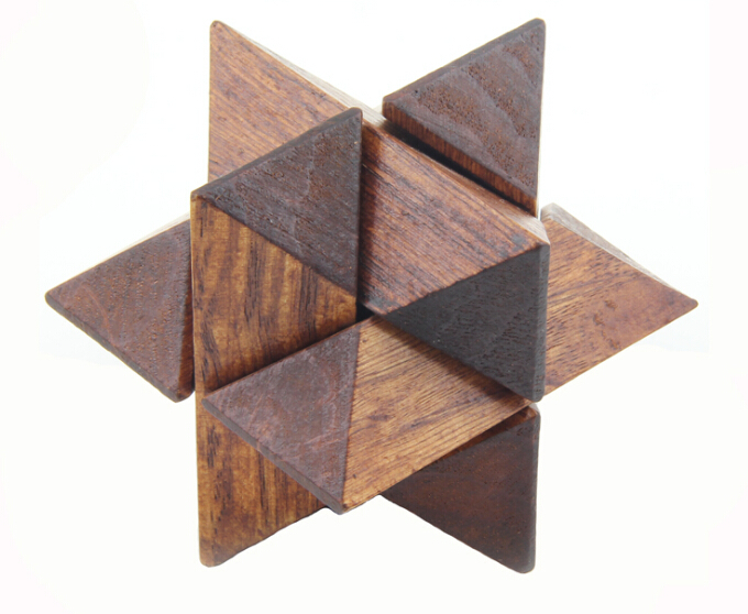 wooden star brain teaser puzzle