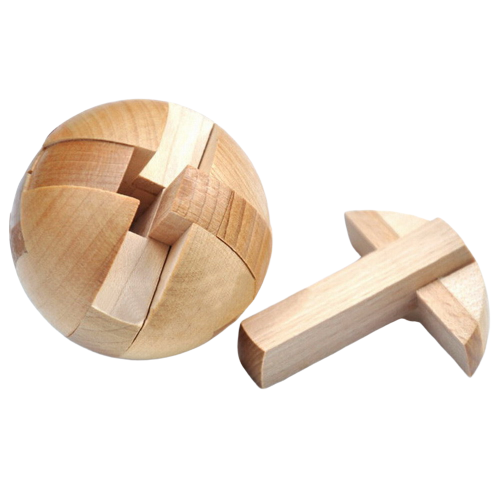 Wooden Brain Teaser Ball Puzzle