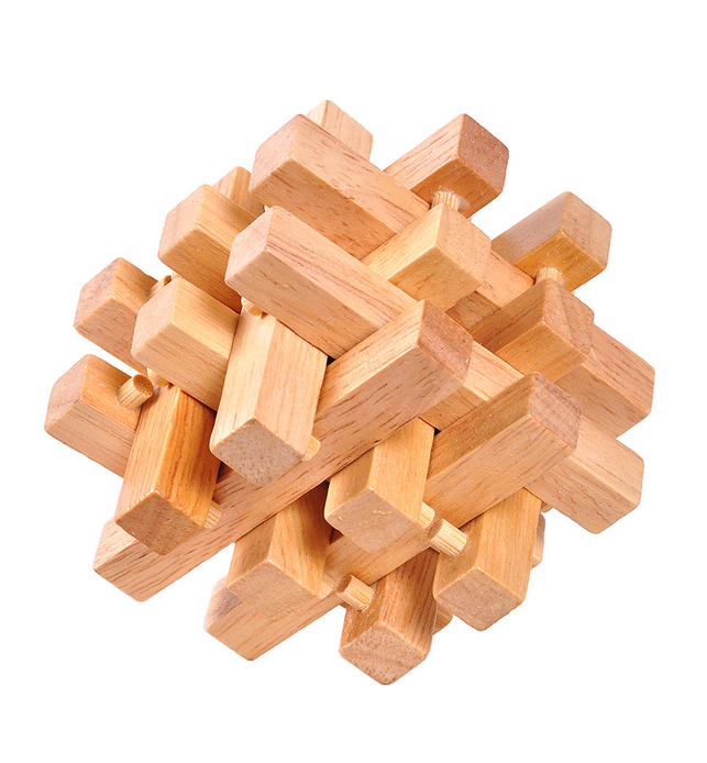 wooden lock up puzzle