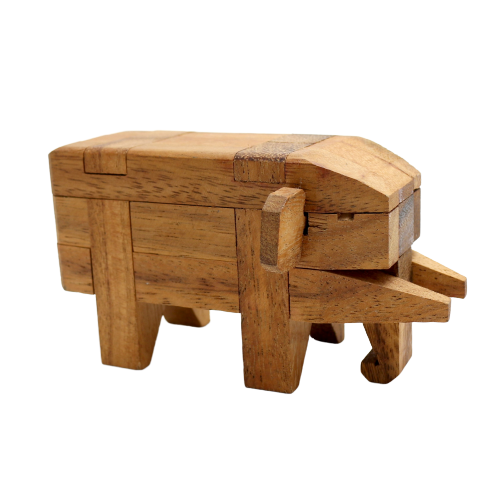 wooden elephant puzzle