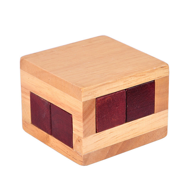Wooden IQ Test Box Puzzle with Blocks