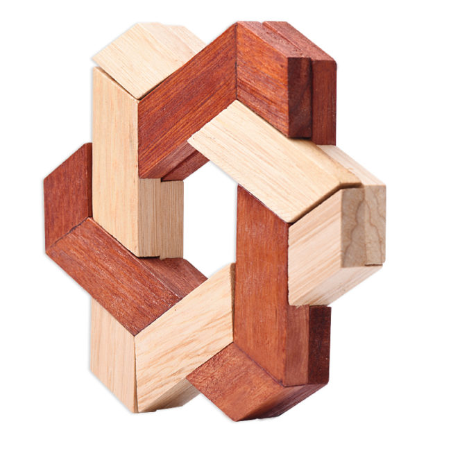 Wooden Star of David Puzzle, the star knot puzzle