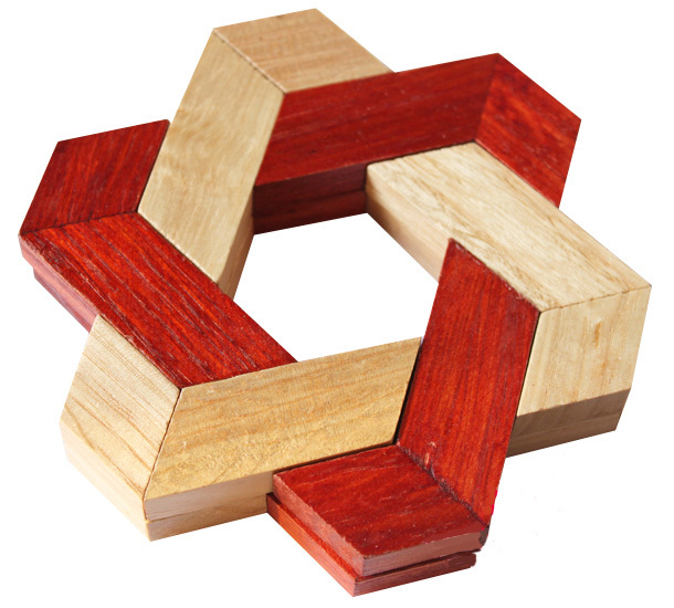 Wooden Star of David Puzzle, the star knot puzzle