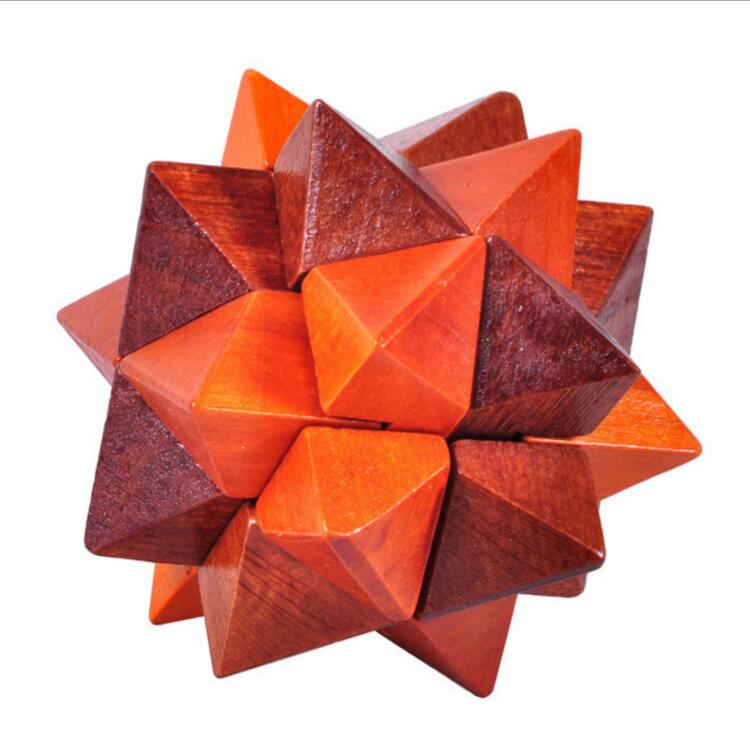 Wooden burr star puzzle for adult