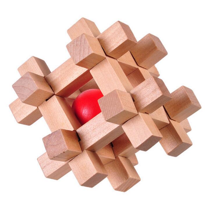 Mini Wooden Ball Puzzle Locking