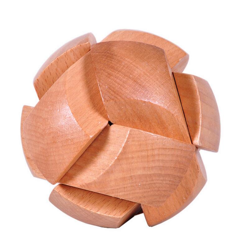 Natural Wood Football Burr Puzzle