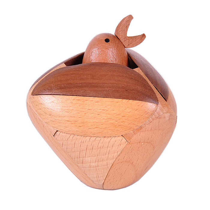 Traditional wooden bird puzzle