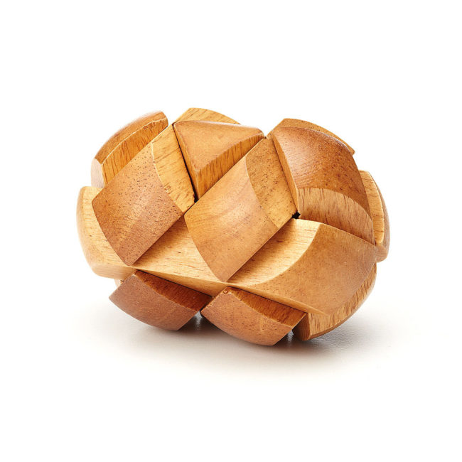 Wooden 3D interlock dinosaur egg puzzle