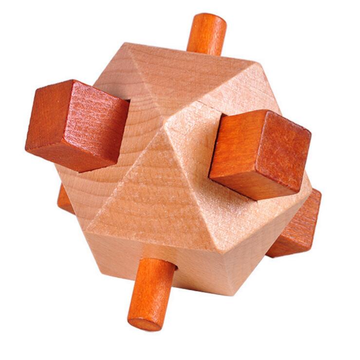 wooden logic puzzle cube puzzle