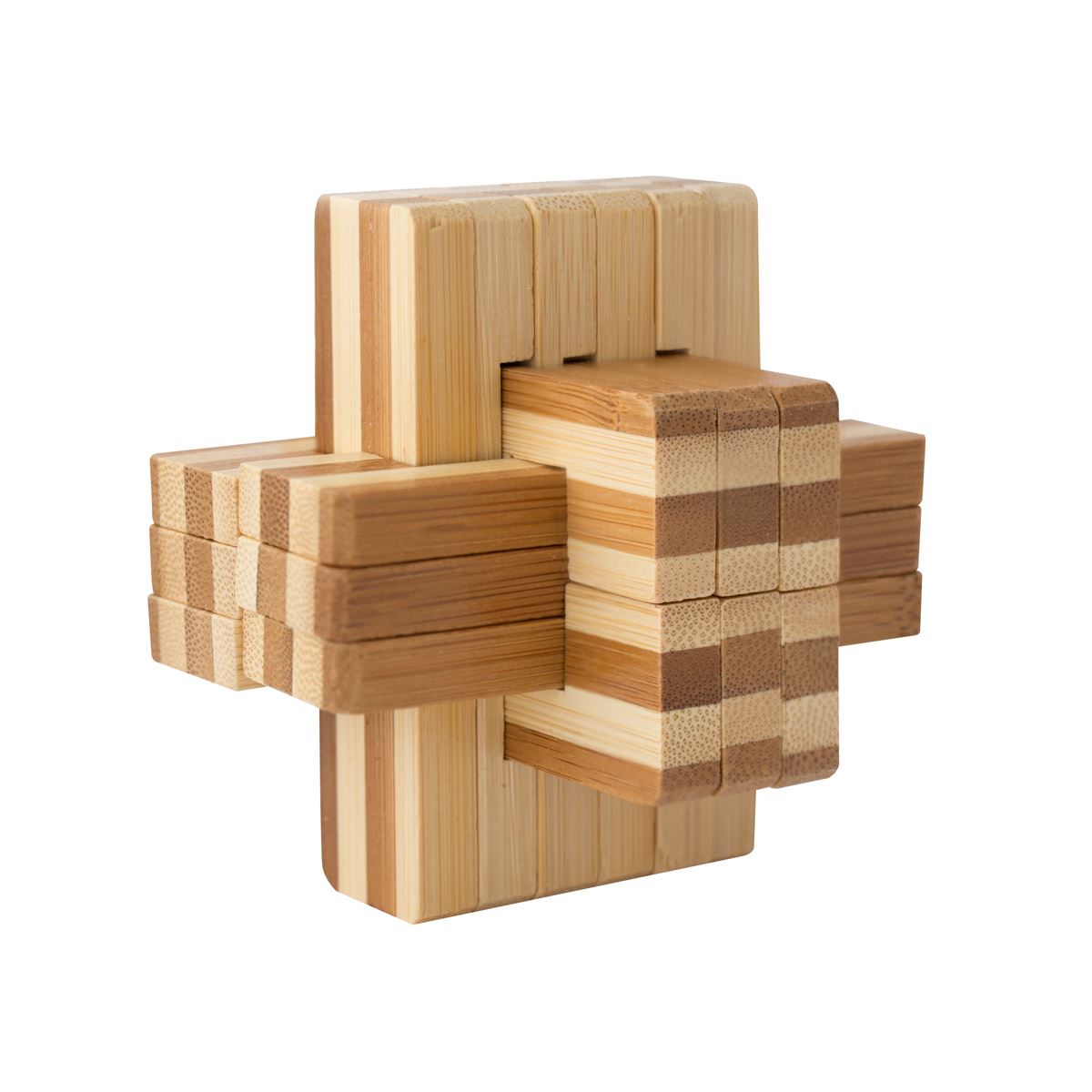 Natural bamboo wooden block cube puzzle