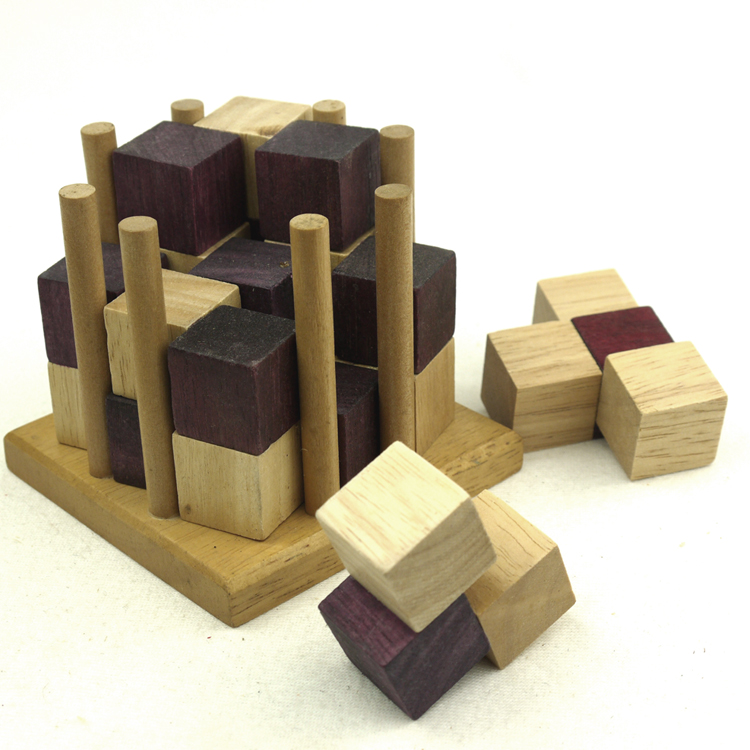 Traditional wooden cube puzzle