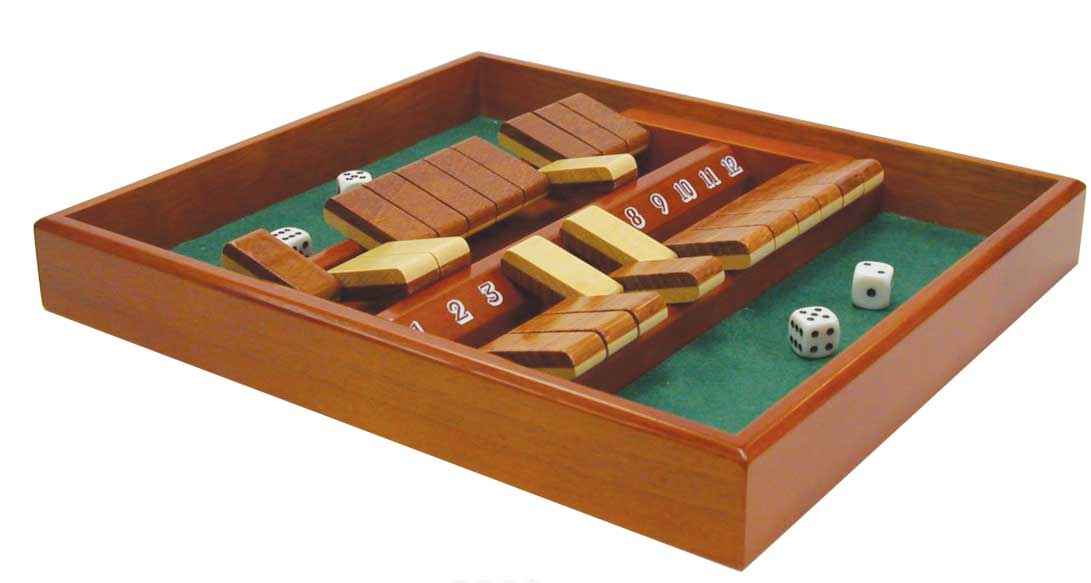 12 number shut the box wooden game