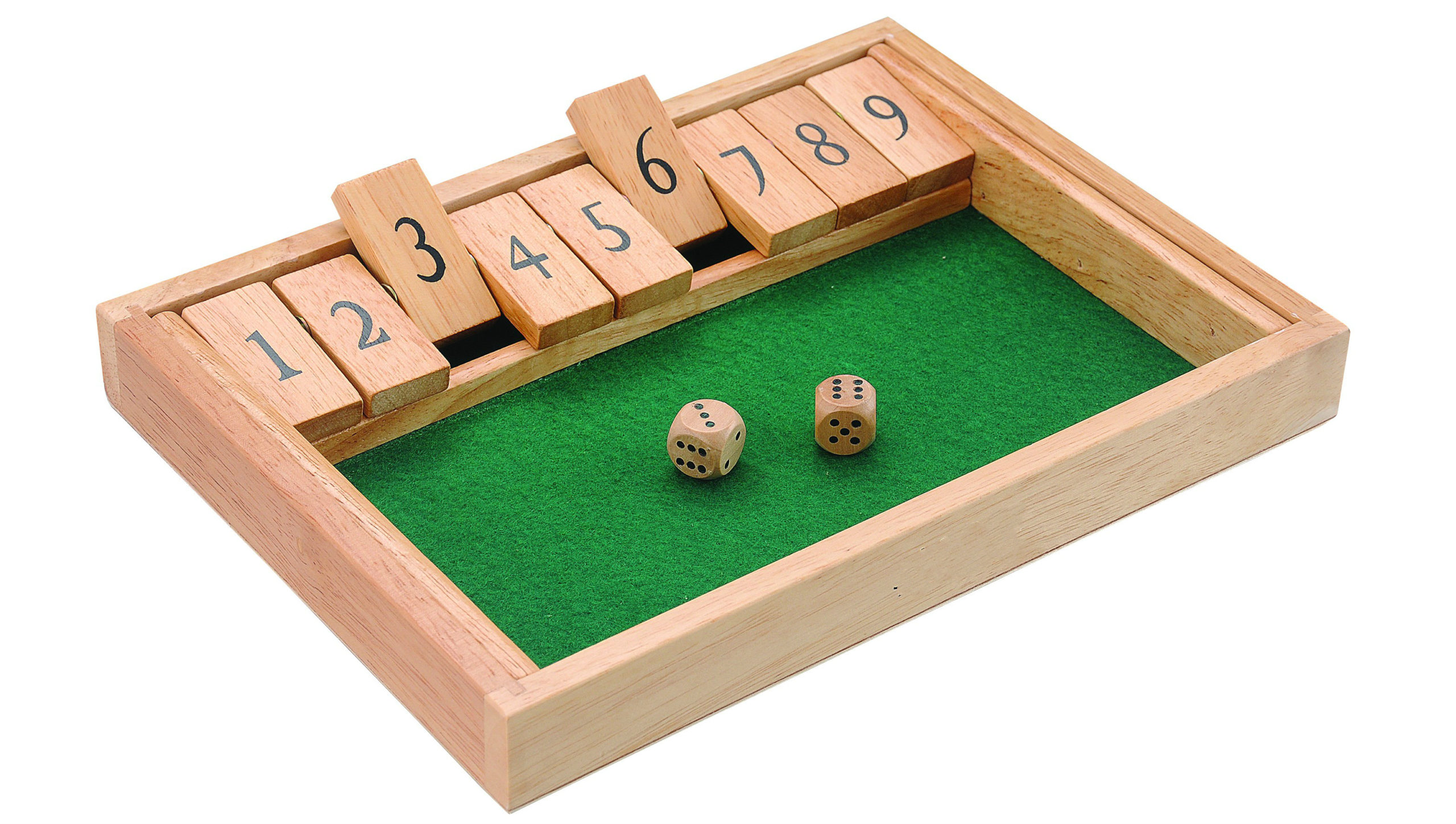 solid wood shut the box game