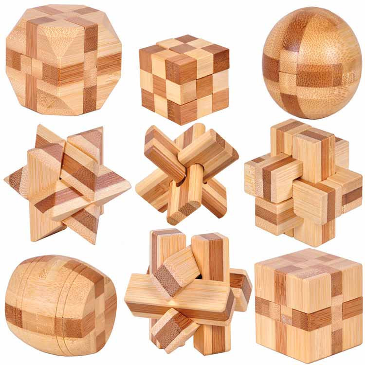 small bamboo puzzle set