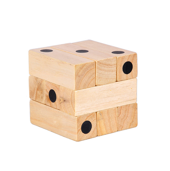 3D wooden domino cube