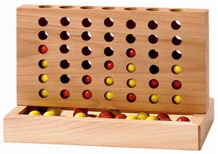 wooden make four ball in a row