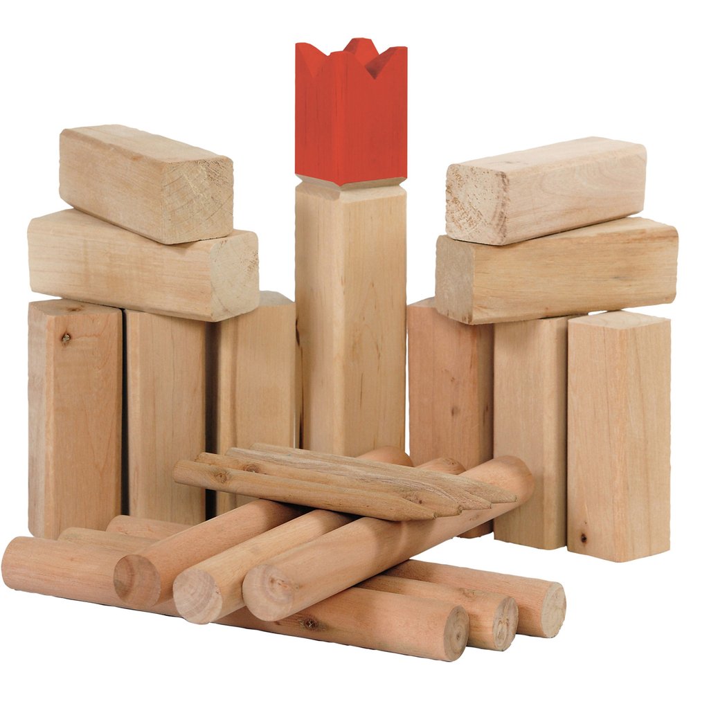 solid wood kubb game set