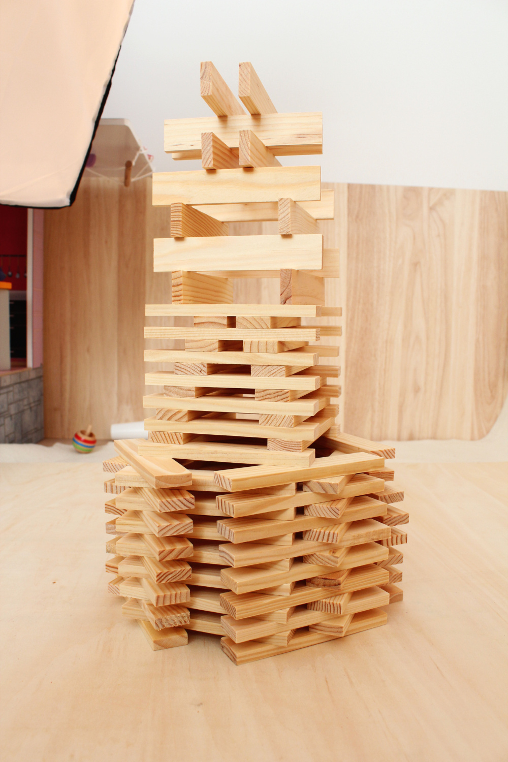 Natural wooden blocks set