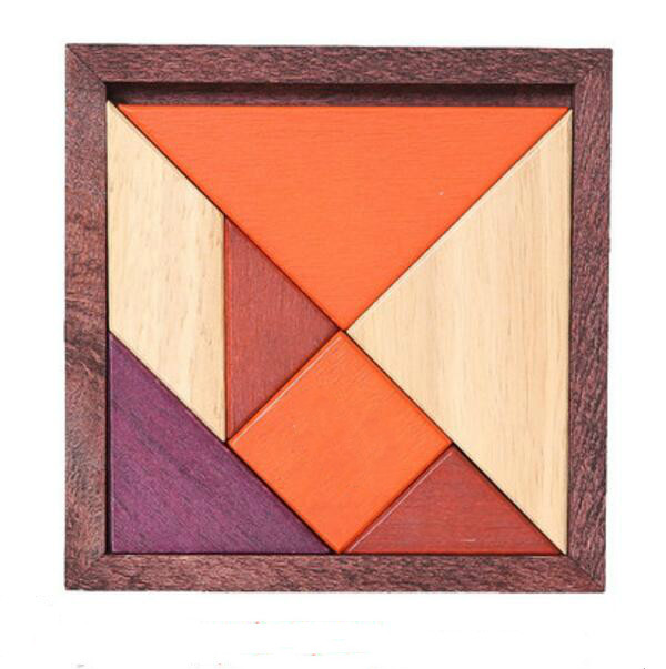 wooden brain teaser tangram puzzle