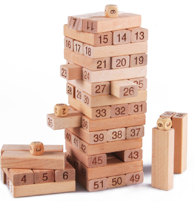 wooden stacking tower game