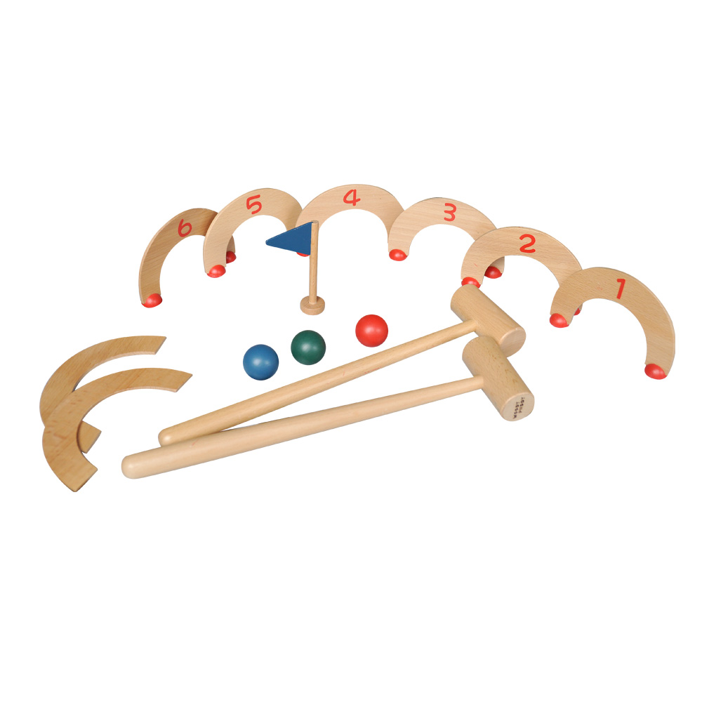 wooden mini croquet game