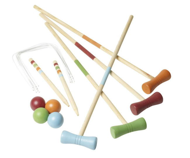 wooden yard croquet game