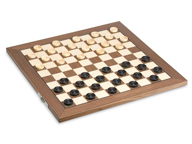 wooden checkers game set