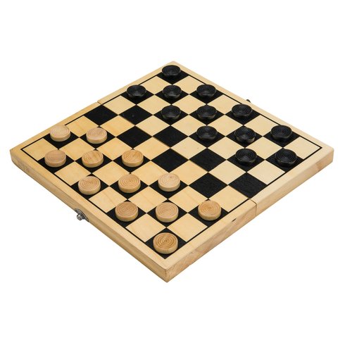 wooden draughts board game