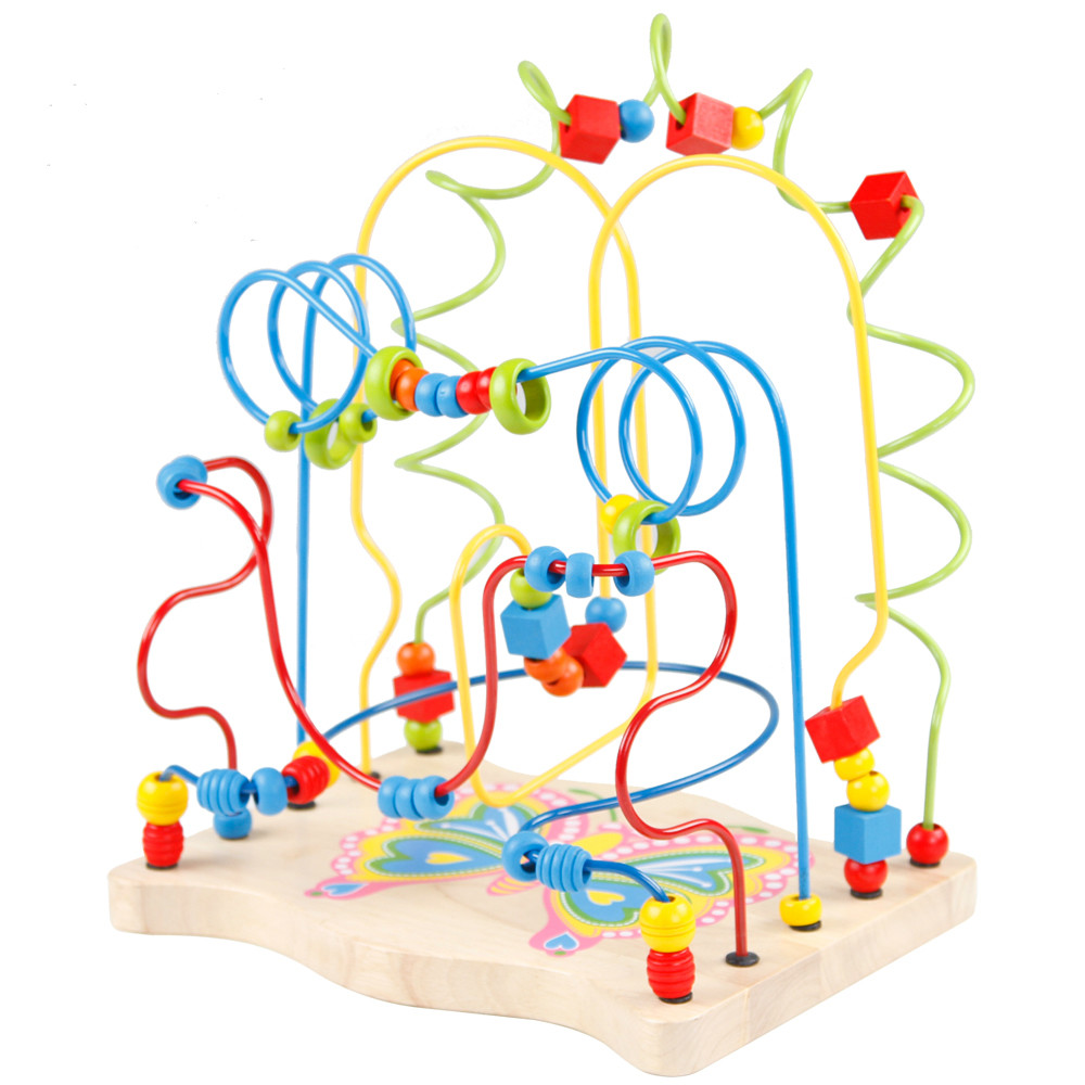 wooden toddler bead toy