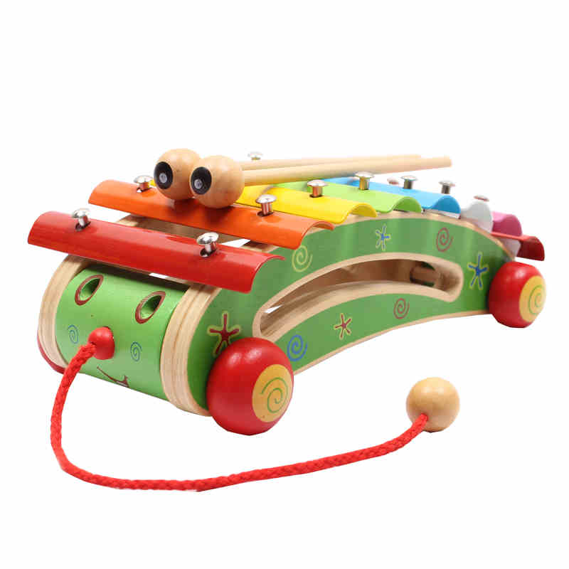 wooden pull animal xylophone