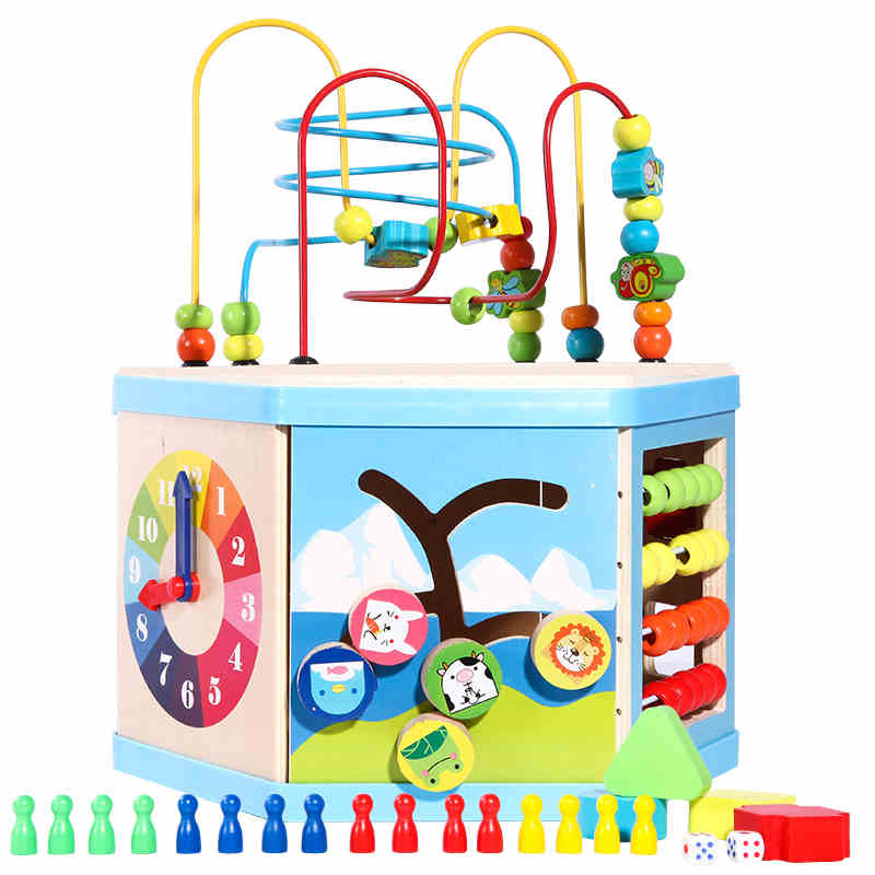 Wooden Baby Activity Toy, Wooden Activity Center For Babies