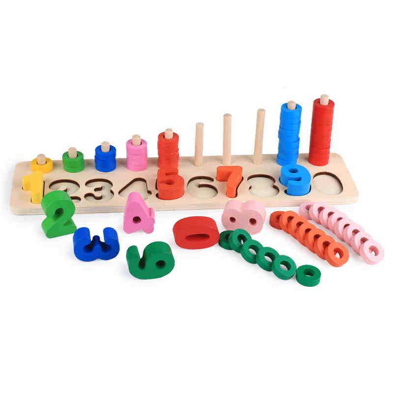 wooden number stacker board