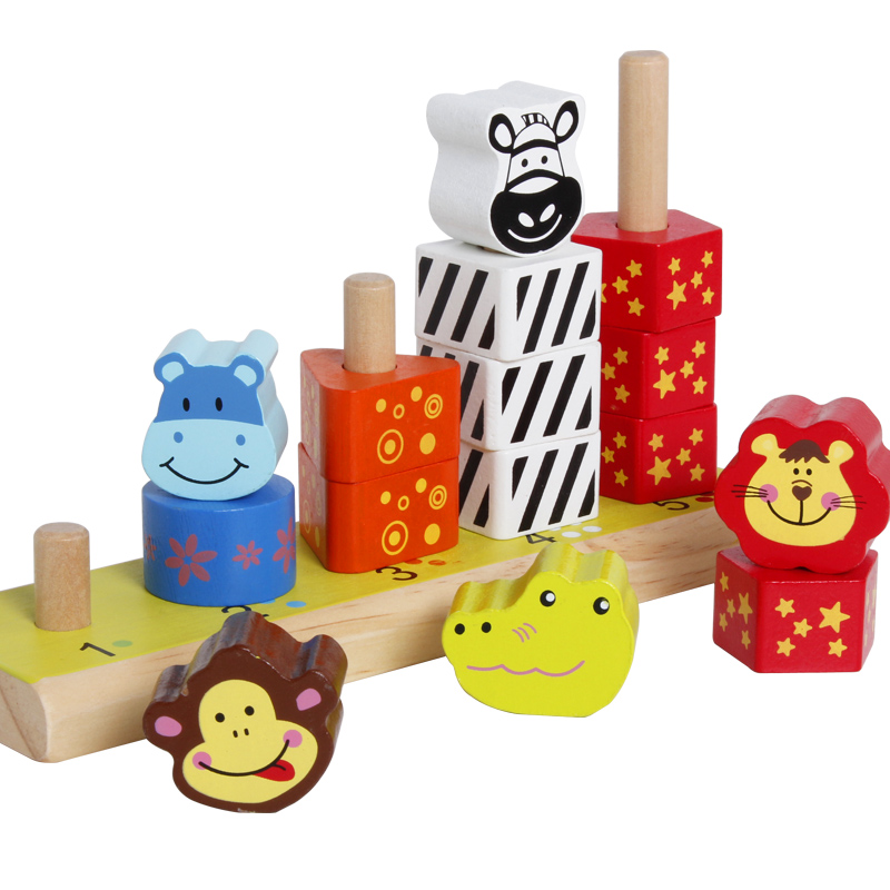 wooden animal number stacker