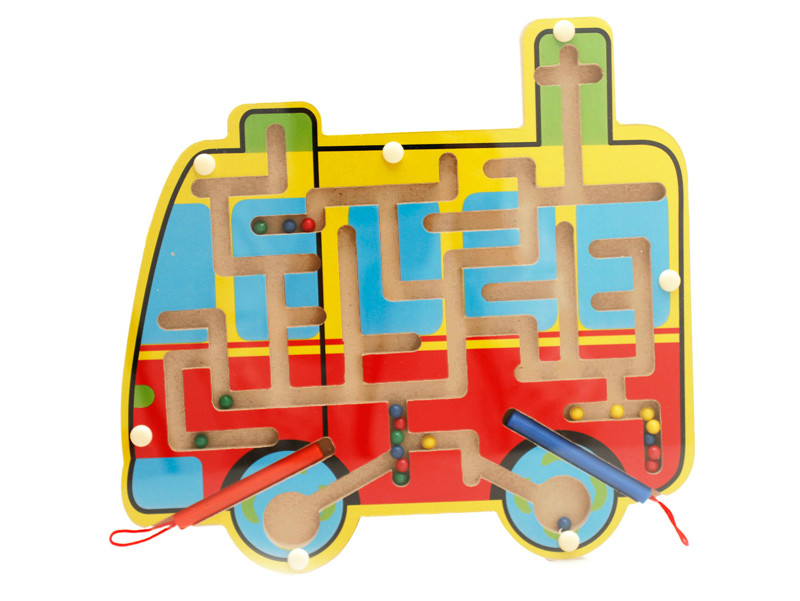 wooden car maze toy