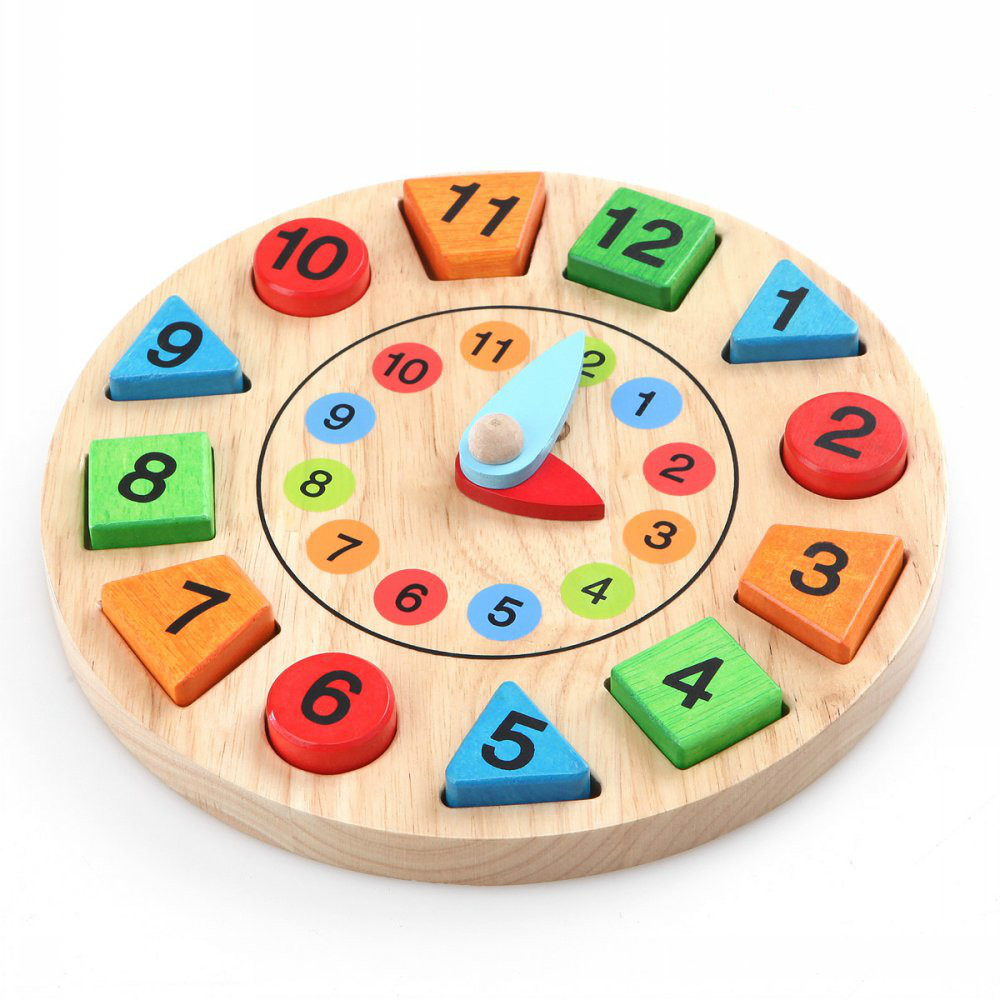 wooden children educate clock