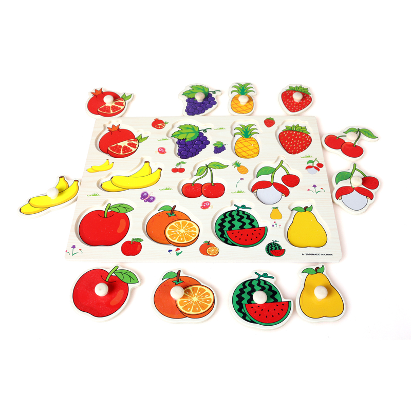 wooden fruit peg puzzle toy