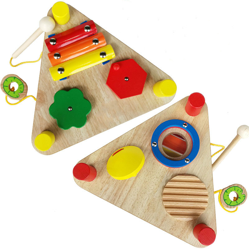 wooden double side musical toy