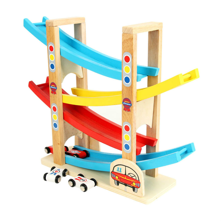 wooden ramp race car toy