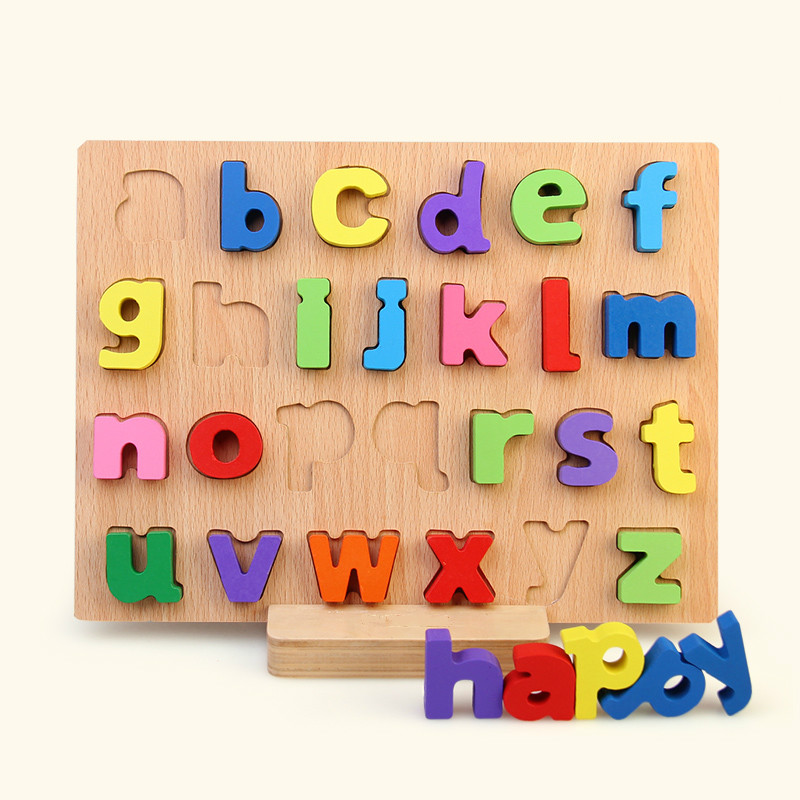 wooden letter puzzle board