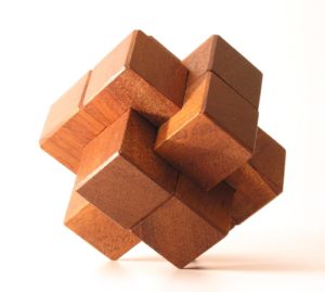 Six Part Wood Knot puzze
